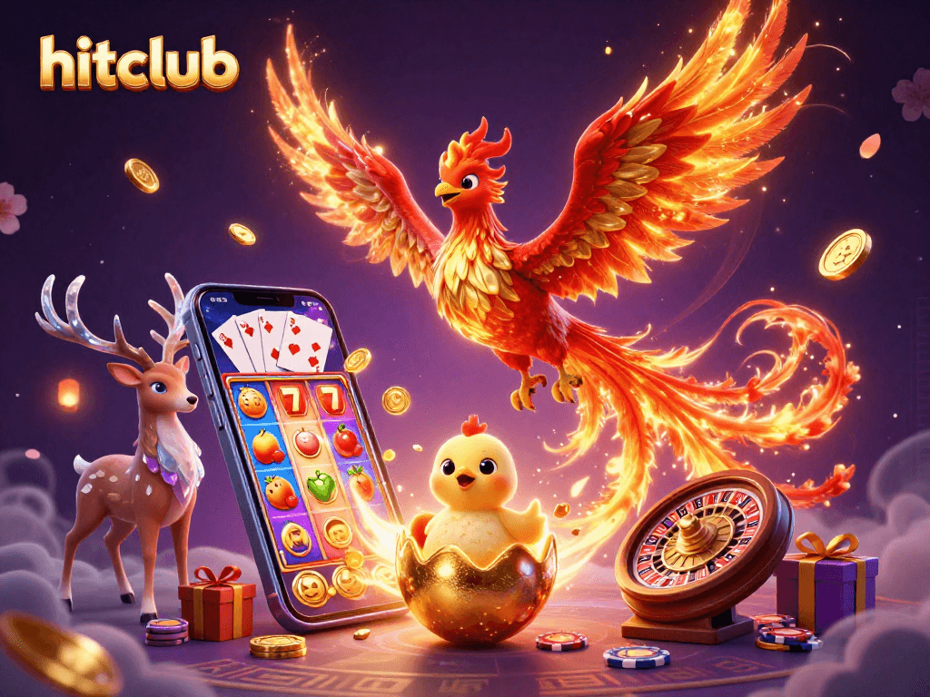 Feature thrilling moments at hitclub through a vibrant 3D casino scene with dynamic game elements.