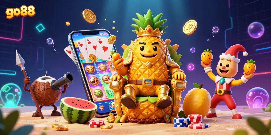 Experience thrilling gameplay at go88 with the pineapple king presiding over a vibrant beach casino