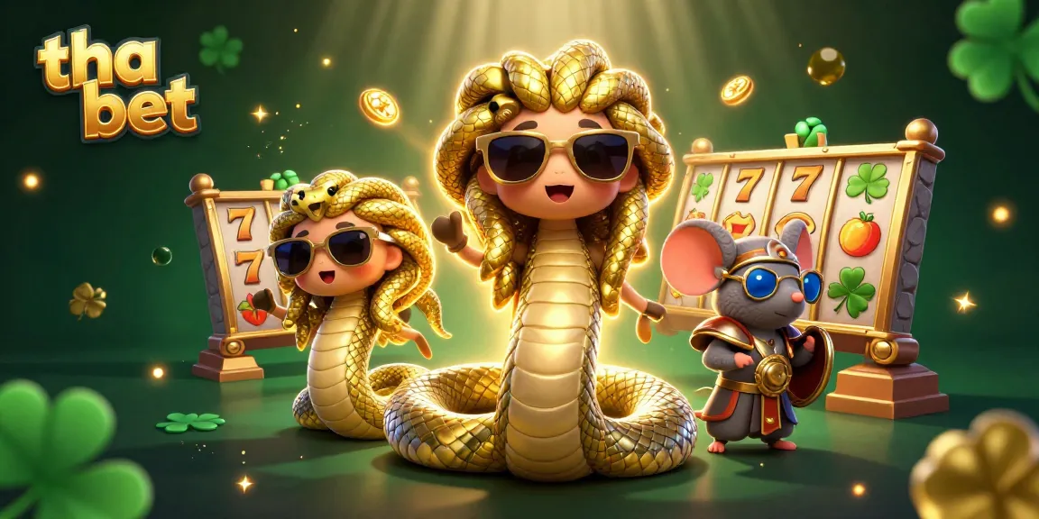 Spin the reels at tha bet casino with animated characters enjoying a vibrant game environment.