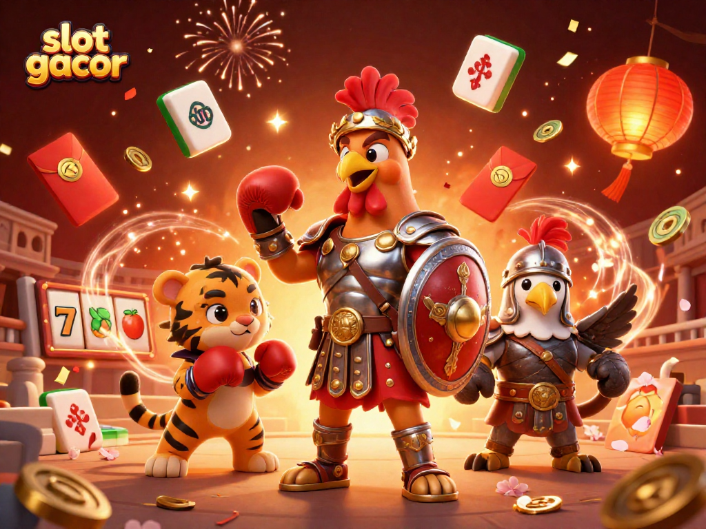 Engage in exciting slot gacor gameplay featuring dynamic characters and vibrant casino elements.