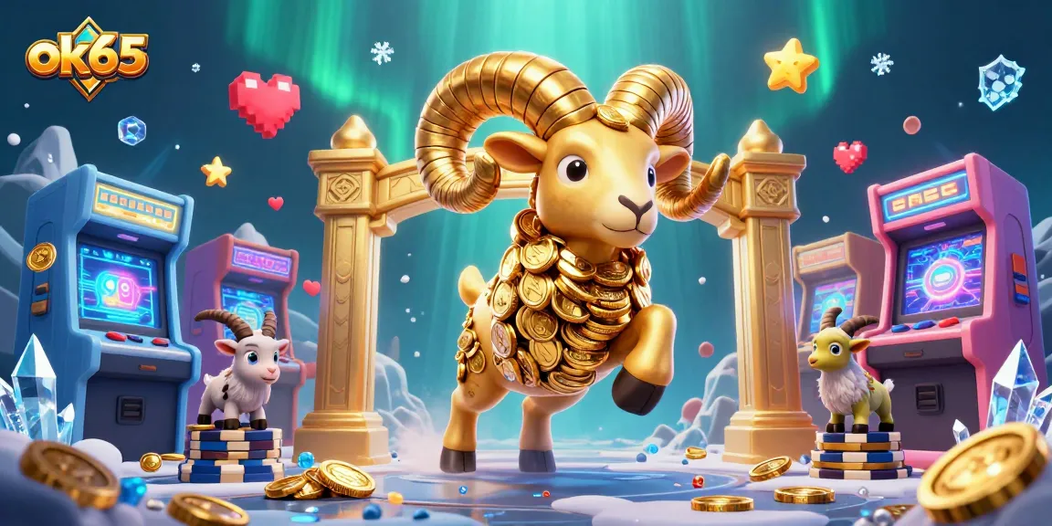Engage in the dynamic action of ok65 with a lively 3D casino scene showcasing gold and arcade delights.