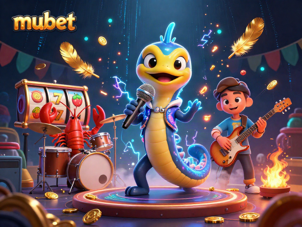Experience thrilling action at mubet with a lively underwater casino scene featuring a DJ eel and vibrant characters.