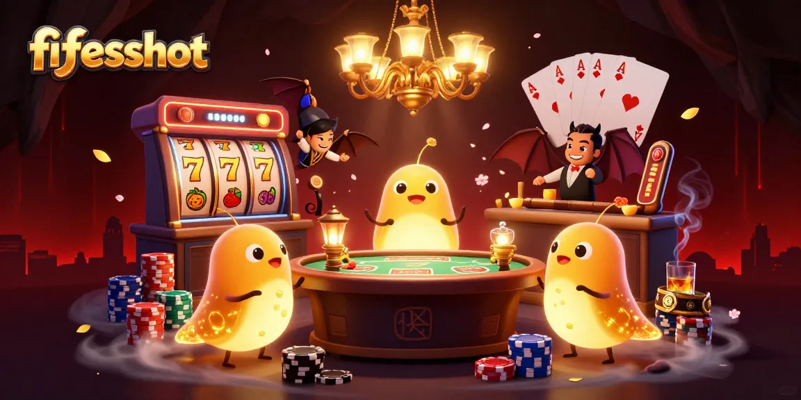 Experience fiveshot action in an engaging 3D casino filled with glowing characters and vibrant game elements.