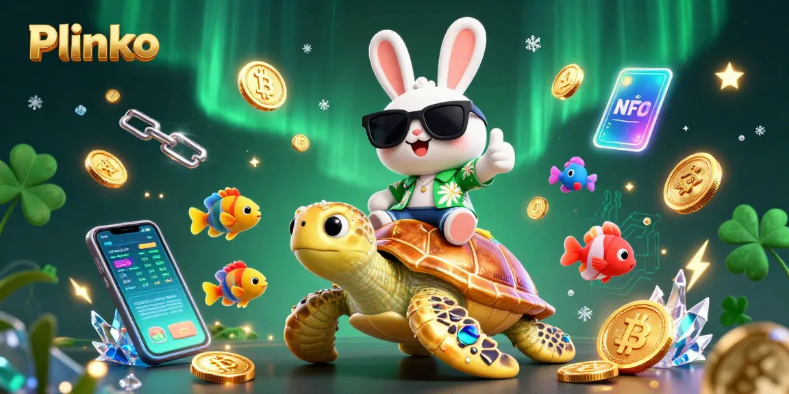 Experience the thrill of Plinko with a 3D cartoon scene showcasing vibrant characters and crypto elements.