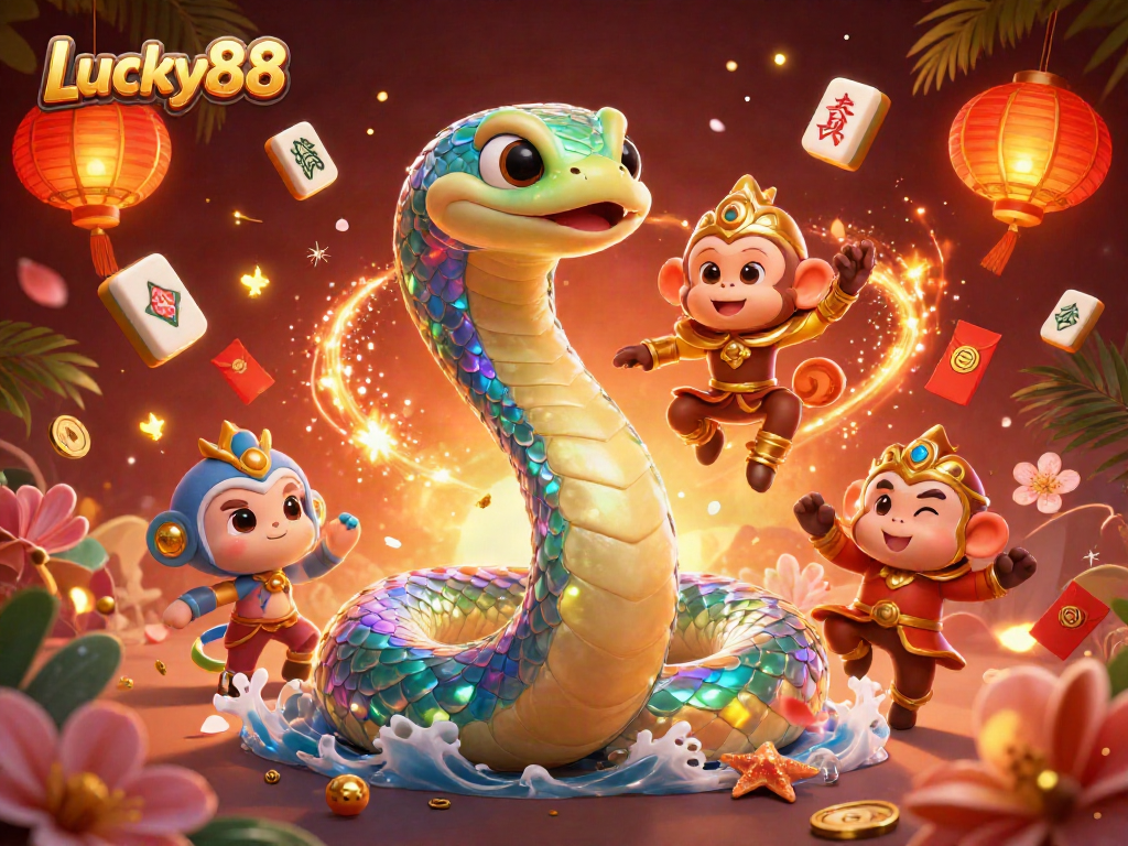 Spin and win at Lucky88 with vibrant casino elements and a rich, animated scene!