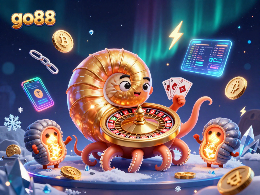 Experience the thrilling go88 adventure with a giant nautilus roulette wheel and glowing crypto coins